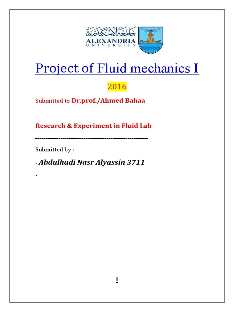 Fluid Mechanics Project Search and Exper PDF Calibration Pressure