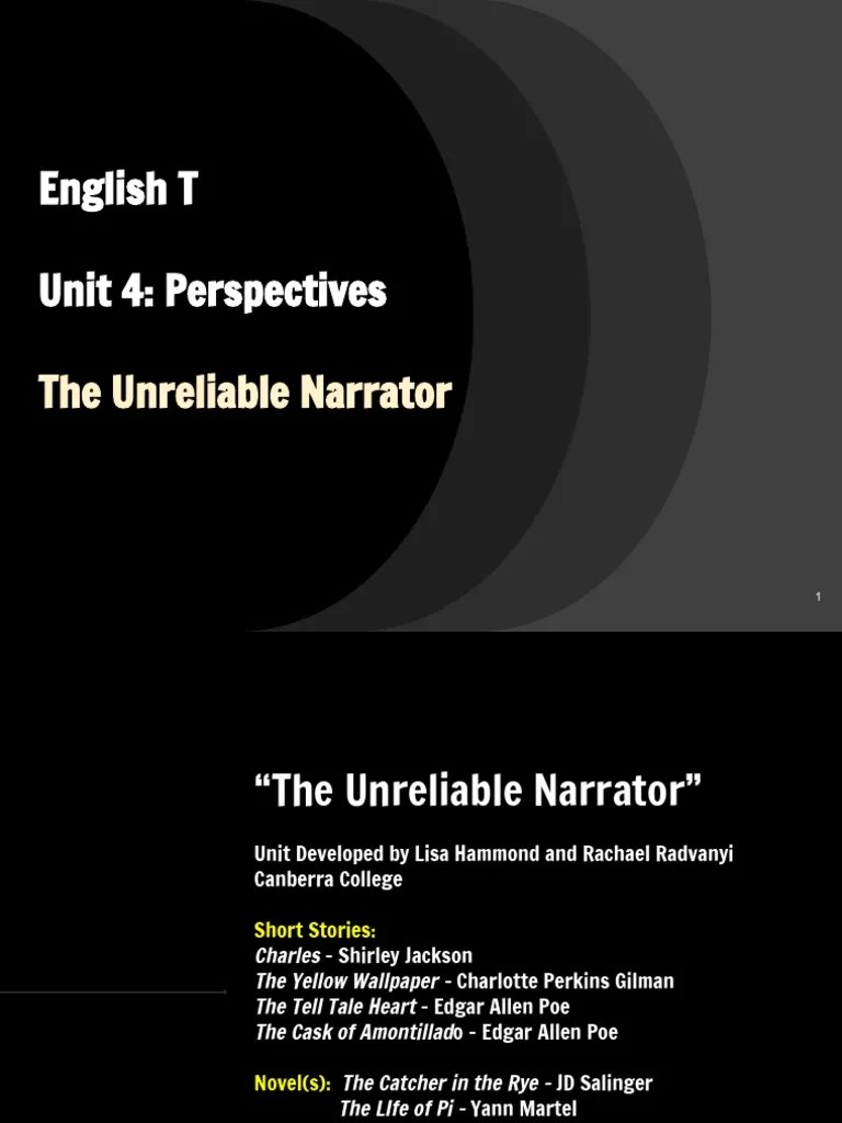 Unreliable Narrator PDF Narration The Yellow Wallpaper
