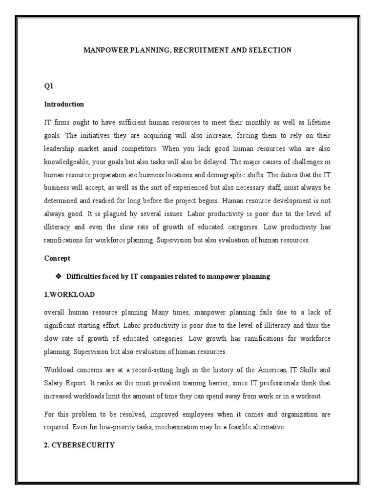 Manpower Planning, Recruitment and Selection PDF