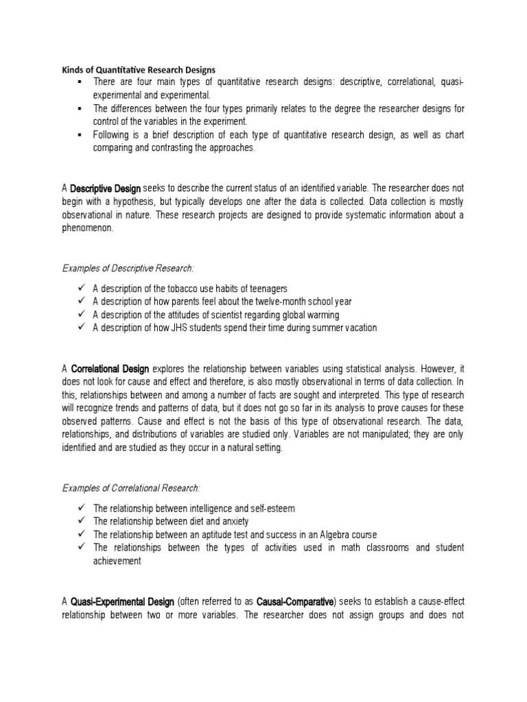 Handout 2 Kinds of QR PDF Experiment Quantitative Research