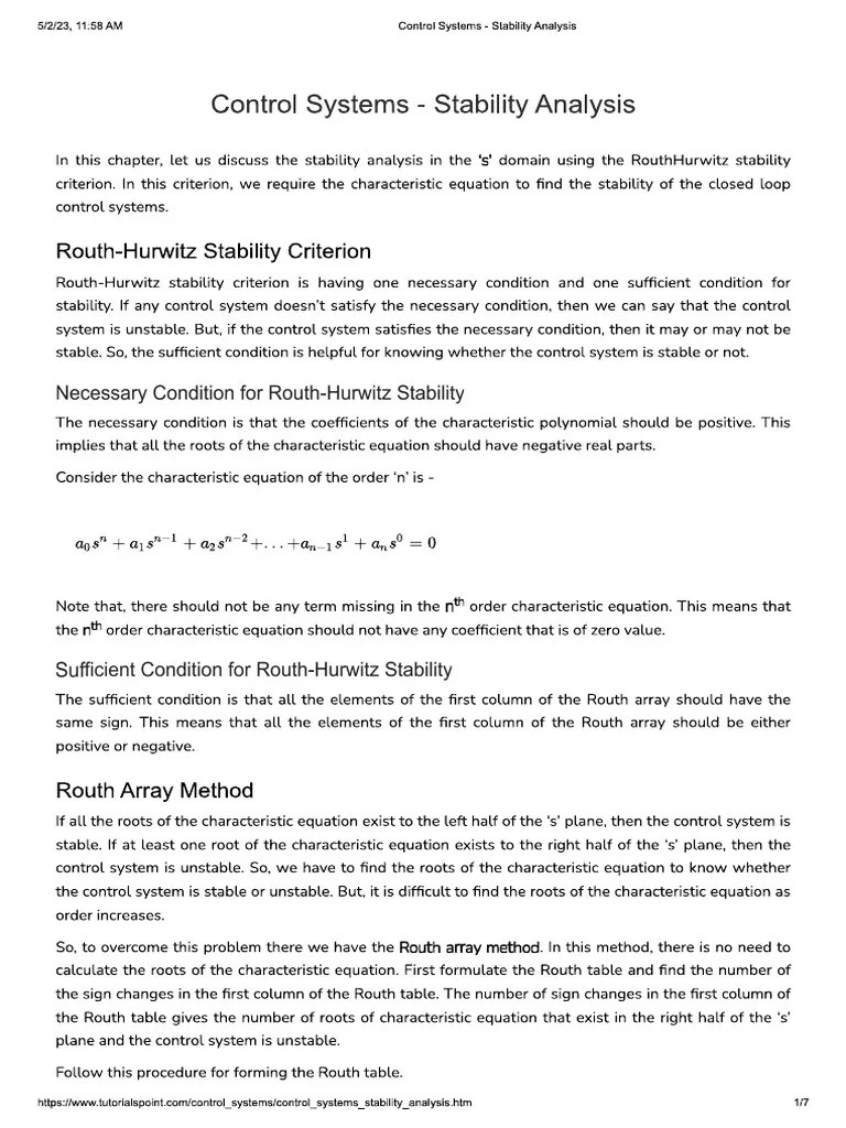 02.control SystemStability Analysis PDF
