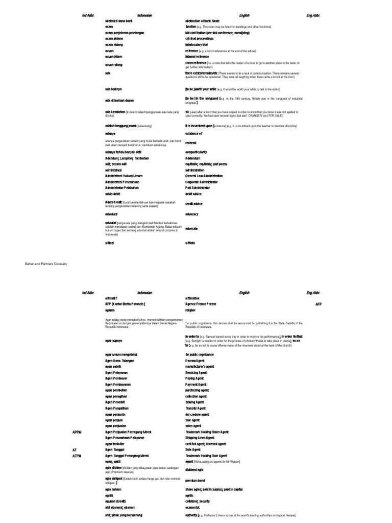 Glossary PDF Business