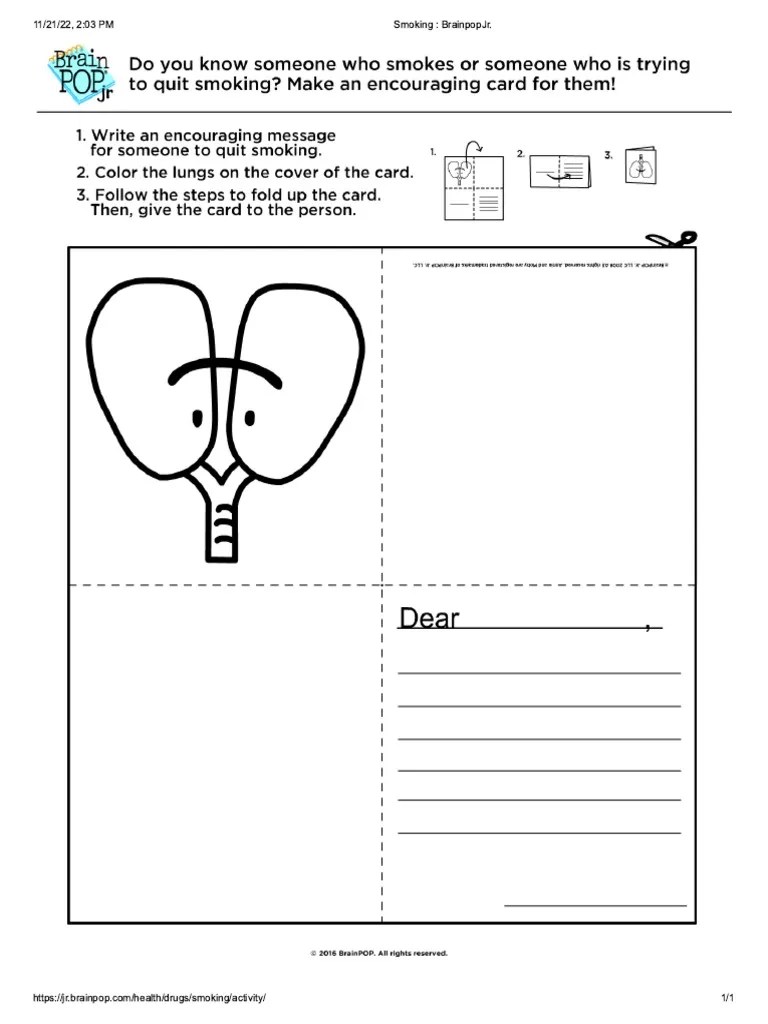 Smoking BrainPOP JR PDF
