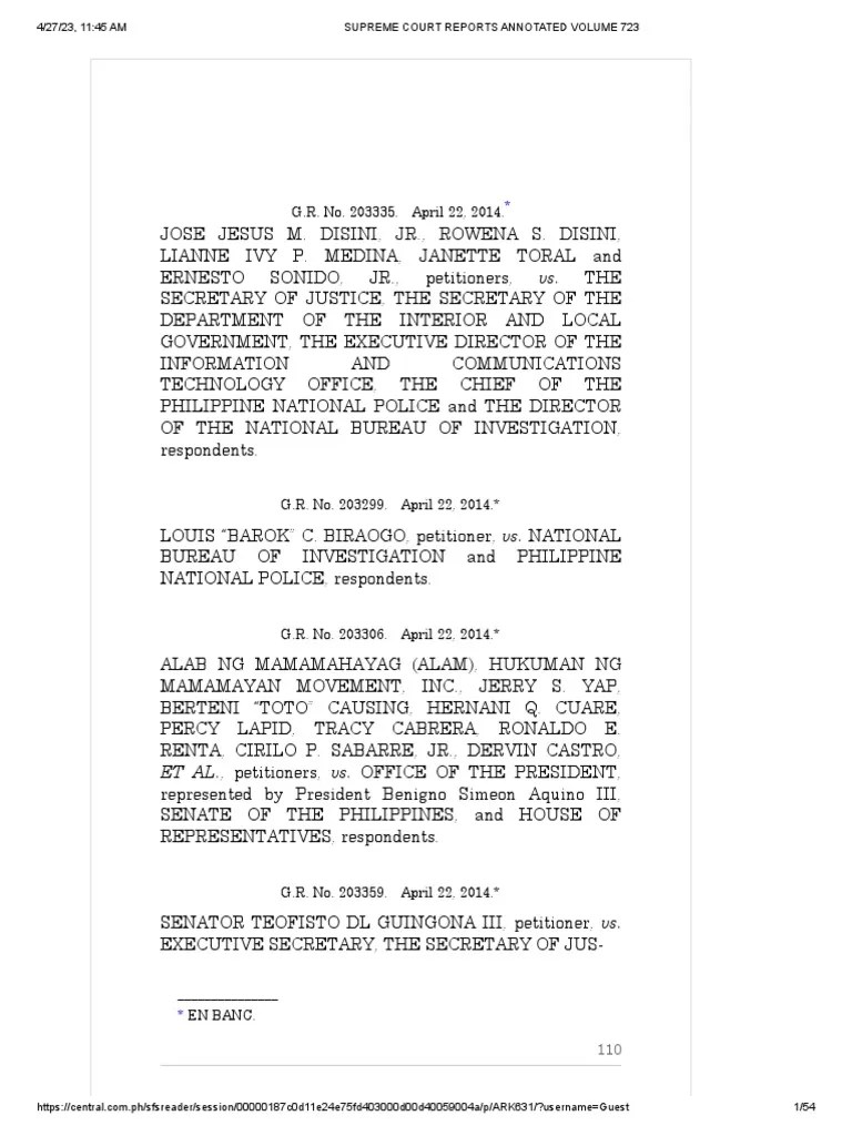 Disini vs. Secretary of Justice PDF Defamation Statute Of Limitations