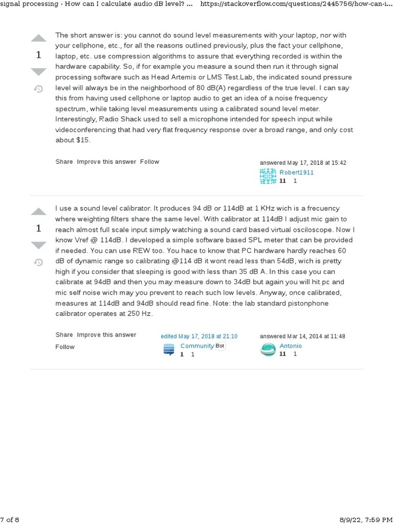 Calibrating A Computer To Measure Sound PDF Microphone Decibel