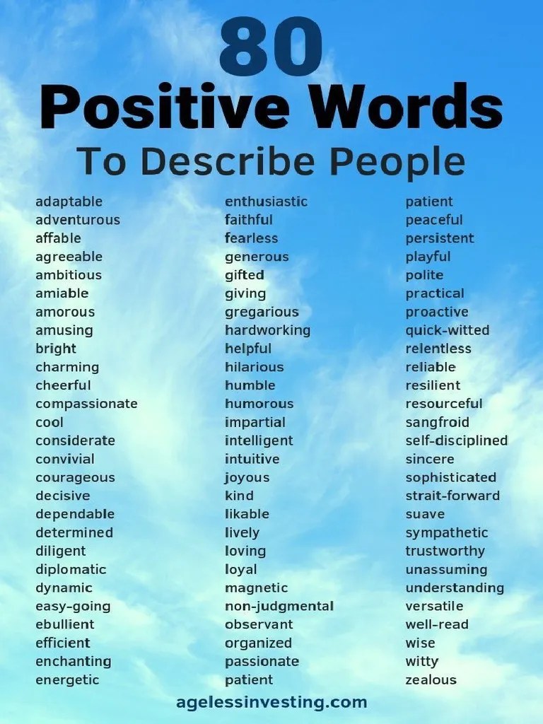 80 Positive Words To Describe People PDF