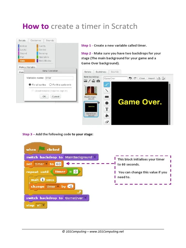 How To Create A Timer in Scratch PDF