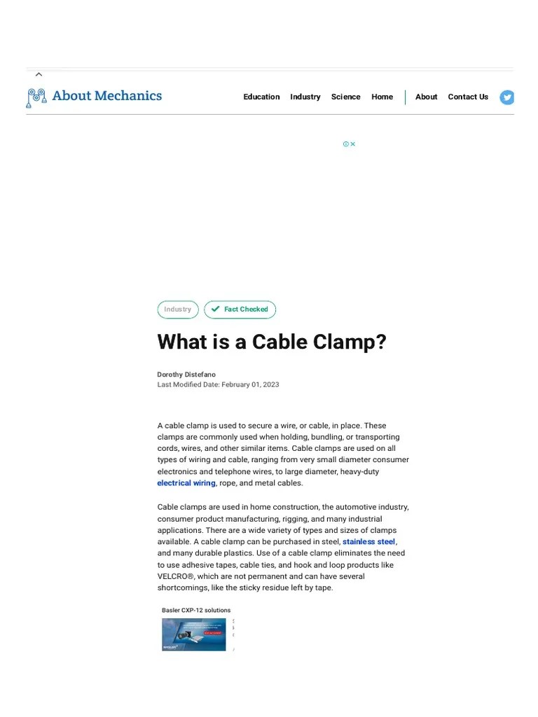 What Is A Cable Clamp (With Picture) PDF