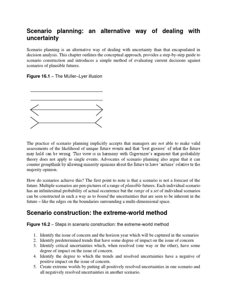 Summary Chapter 16 Scenario Planning PDF Scenario Planning