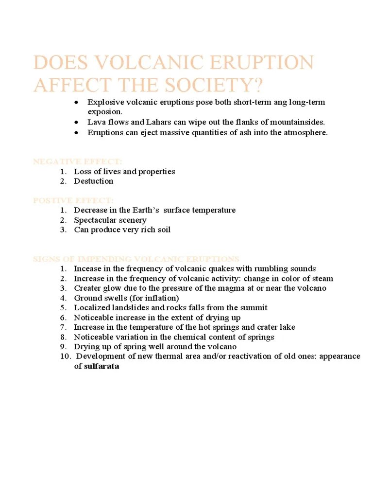 Does Volcanic Eruption Affect The Society PDF