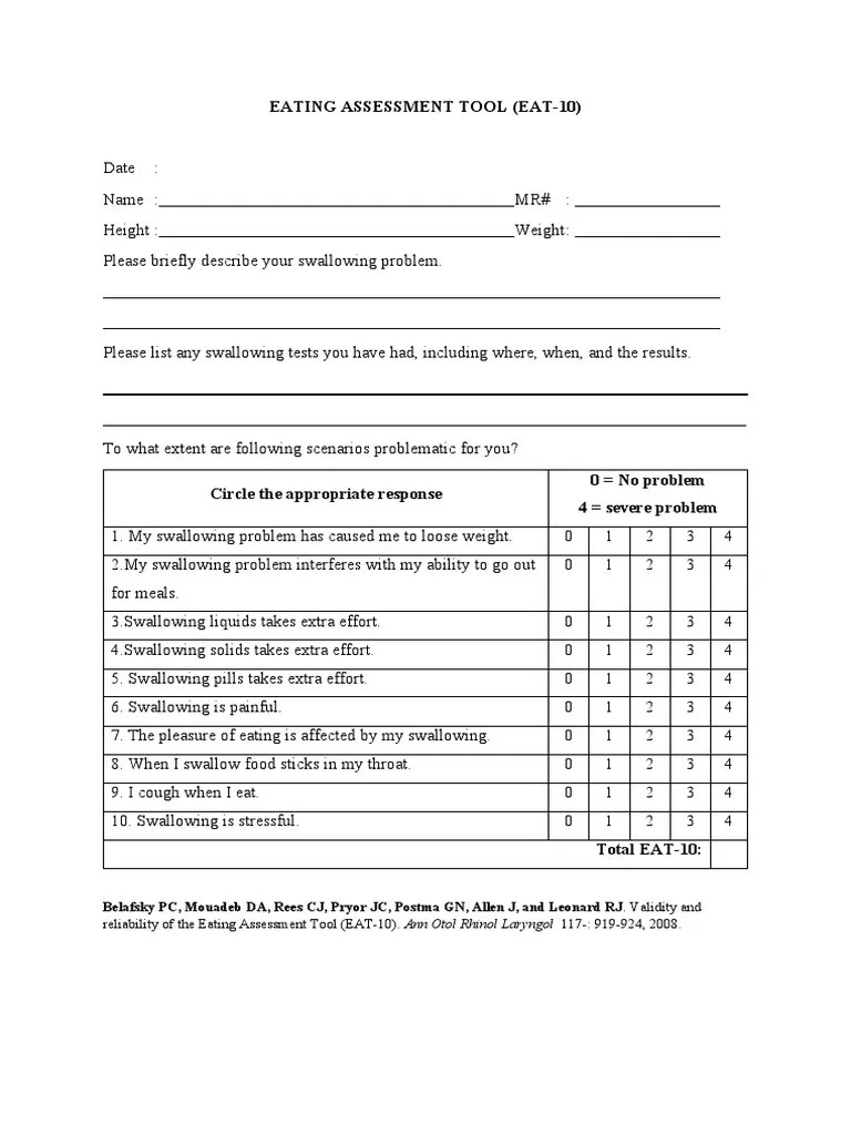 EATING ASSESSMENT TOOL PDF