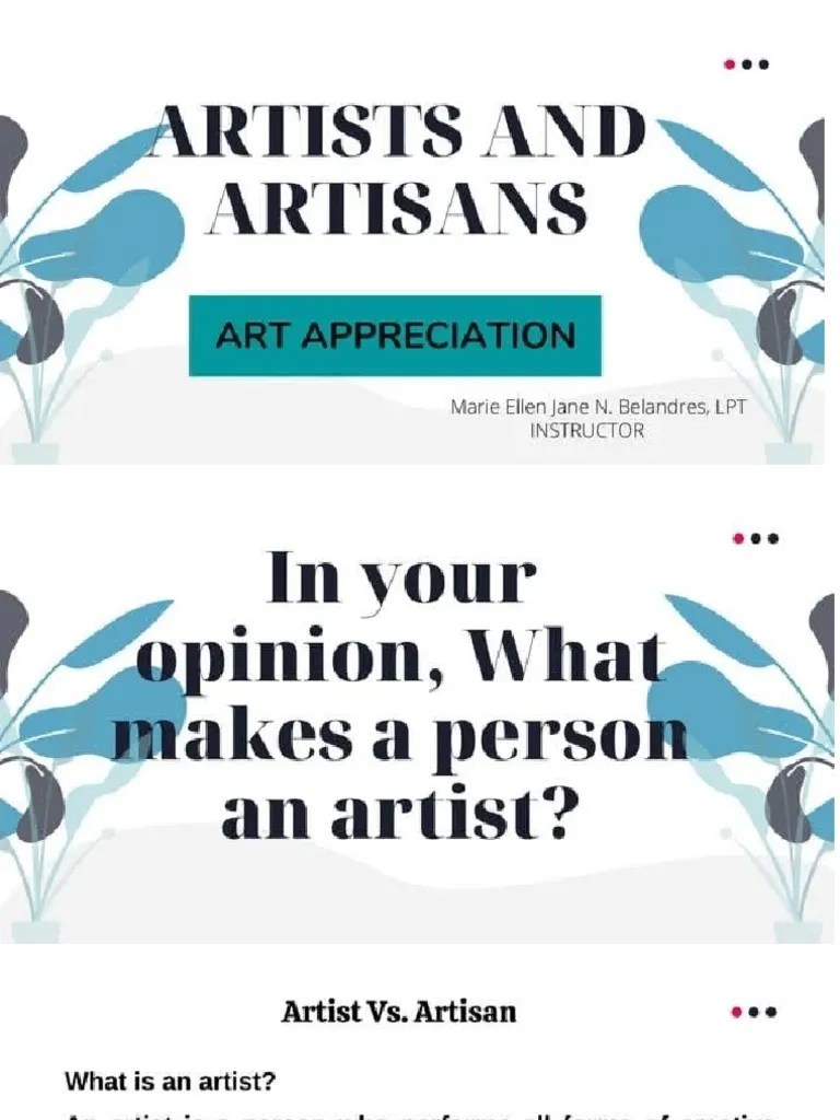 Artisan vs Artist | PDF