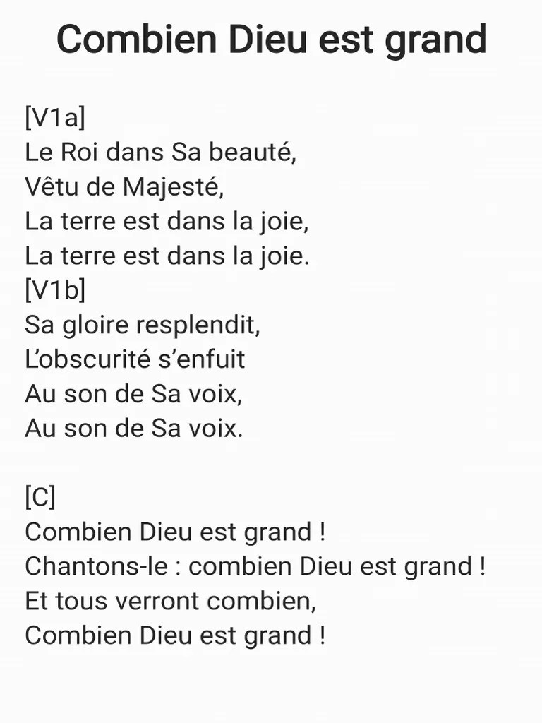 Combien Dieu est grand PDF