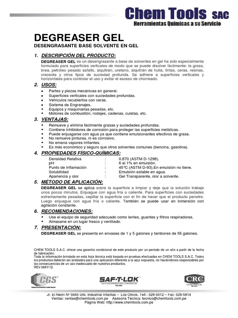 HT DEGREASER GEL PDF