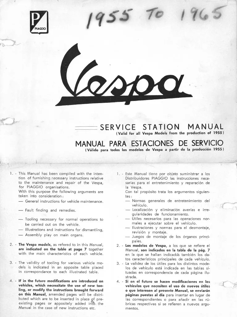 Vespa Service Manual 19551965 (1) PDF