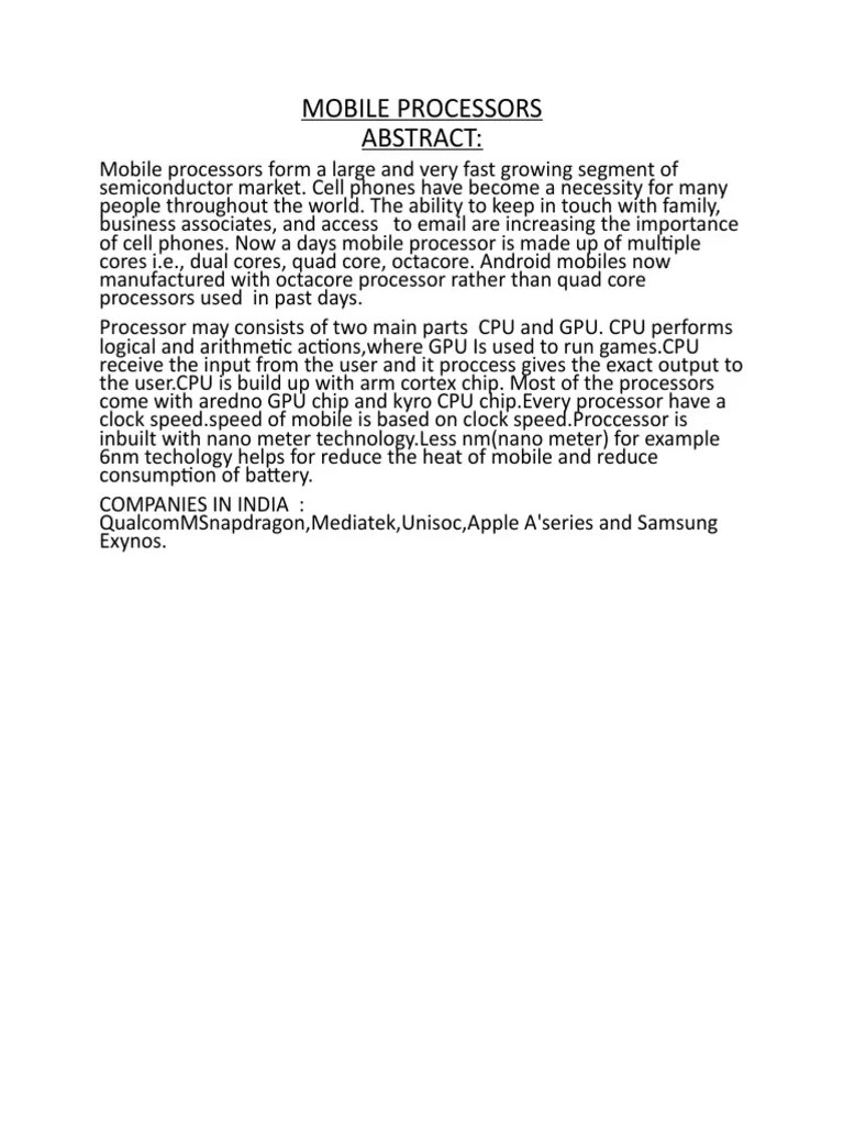 Mobile Processor PDF