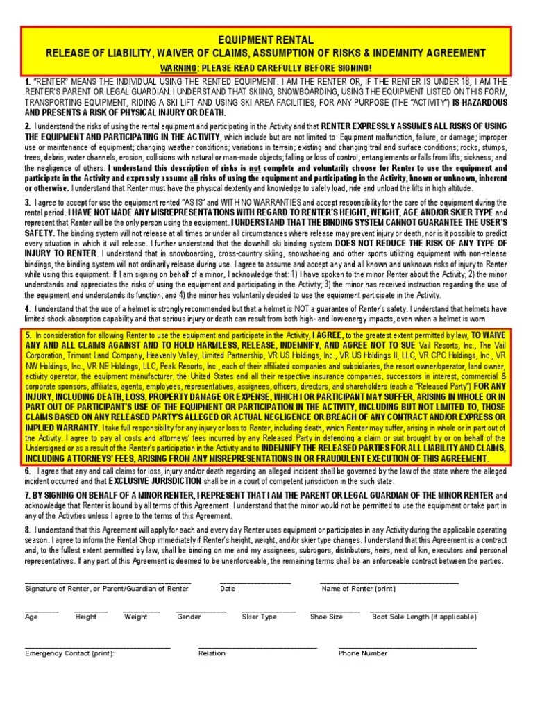 Equipment Rental ROL for Parent_Guardian of Participating Minor PDF