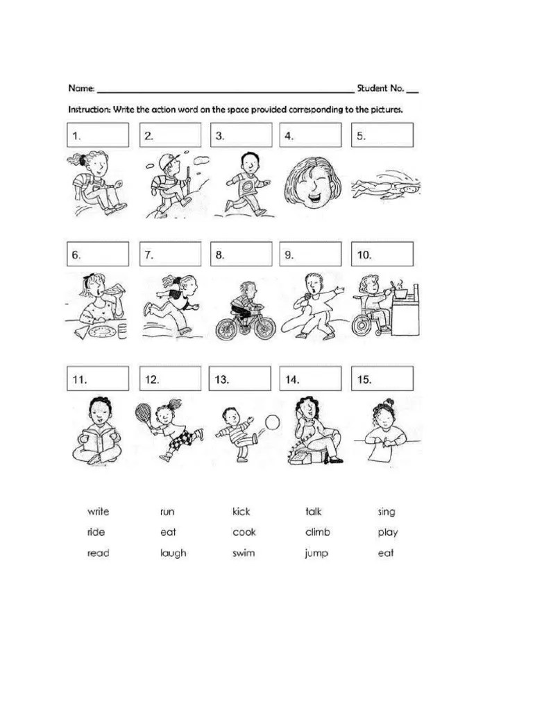 Verb Action Words PDF