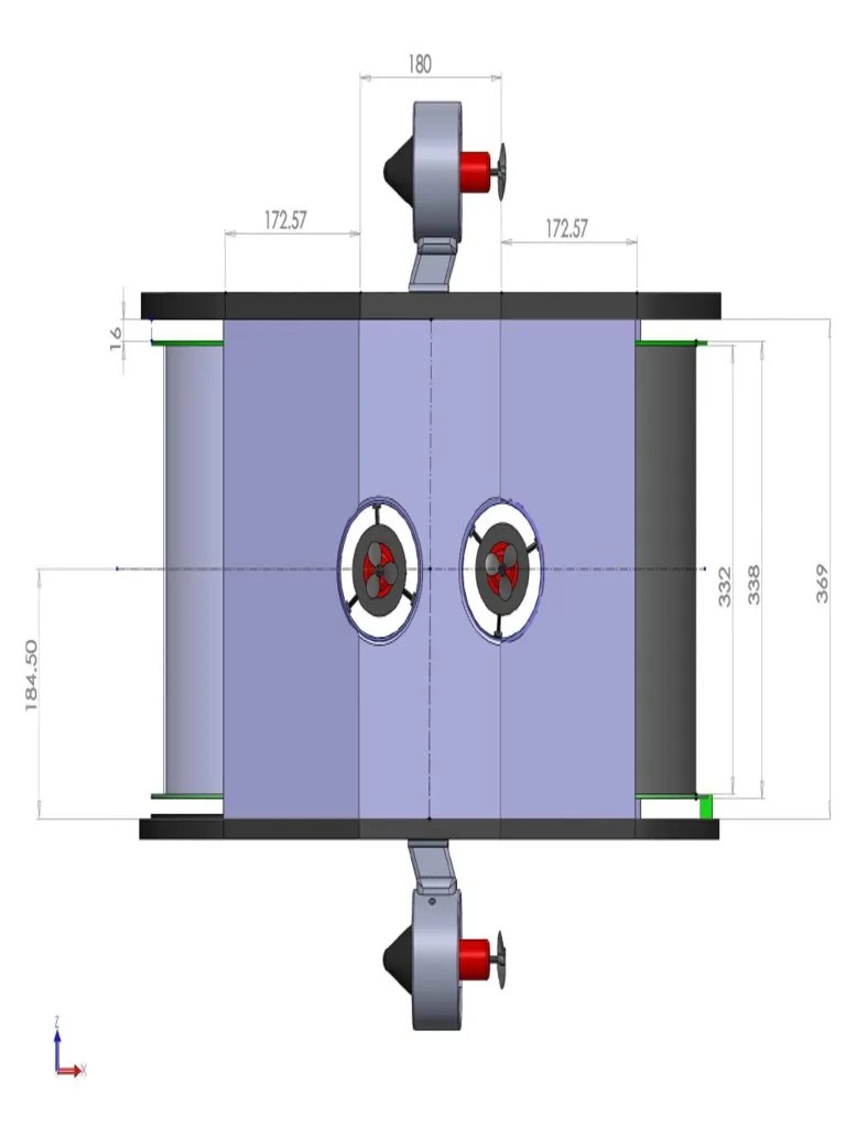 ROUV Final Design Top View Dimensions PDF
