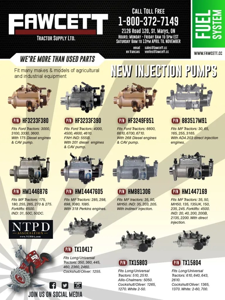 Fawcett Tractor Fuel System Parts Catalog 2016 PDF