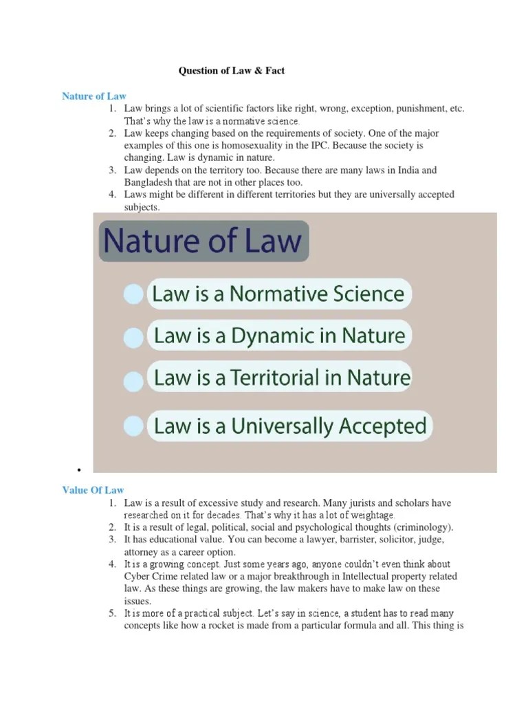 Question of Law & Fact PDF