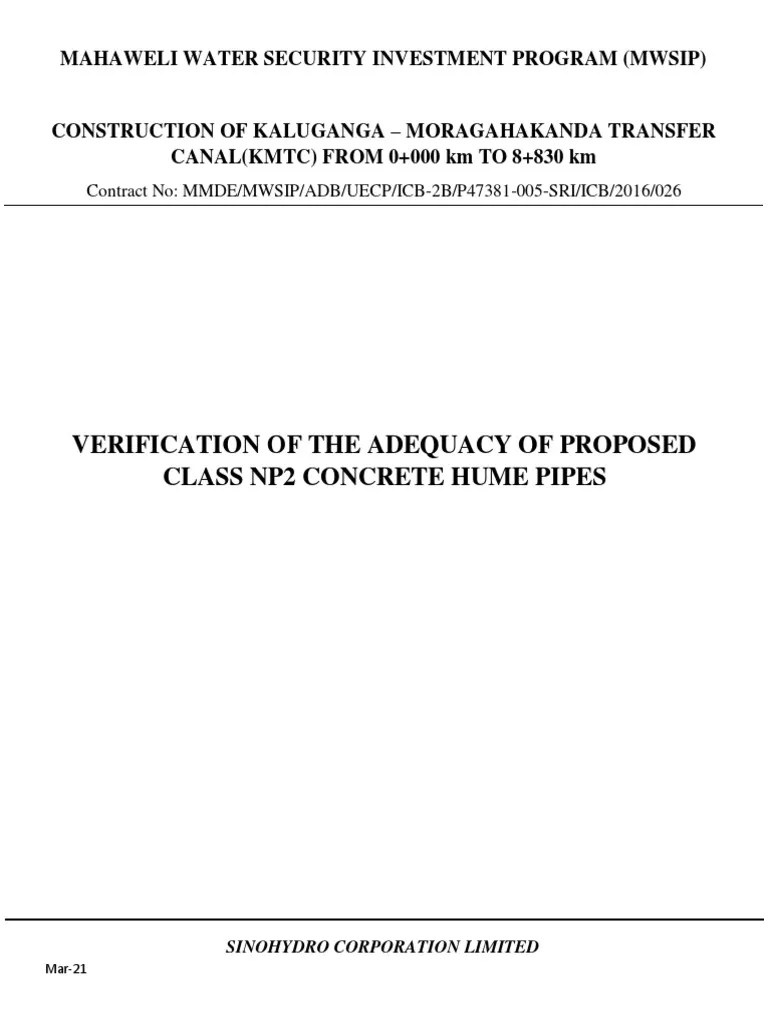 Design check of concrete hume pipe PDF