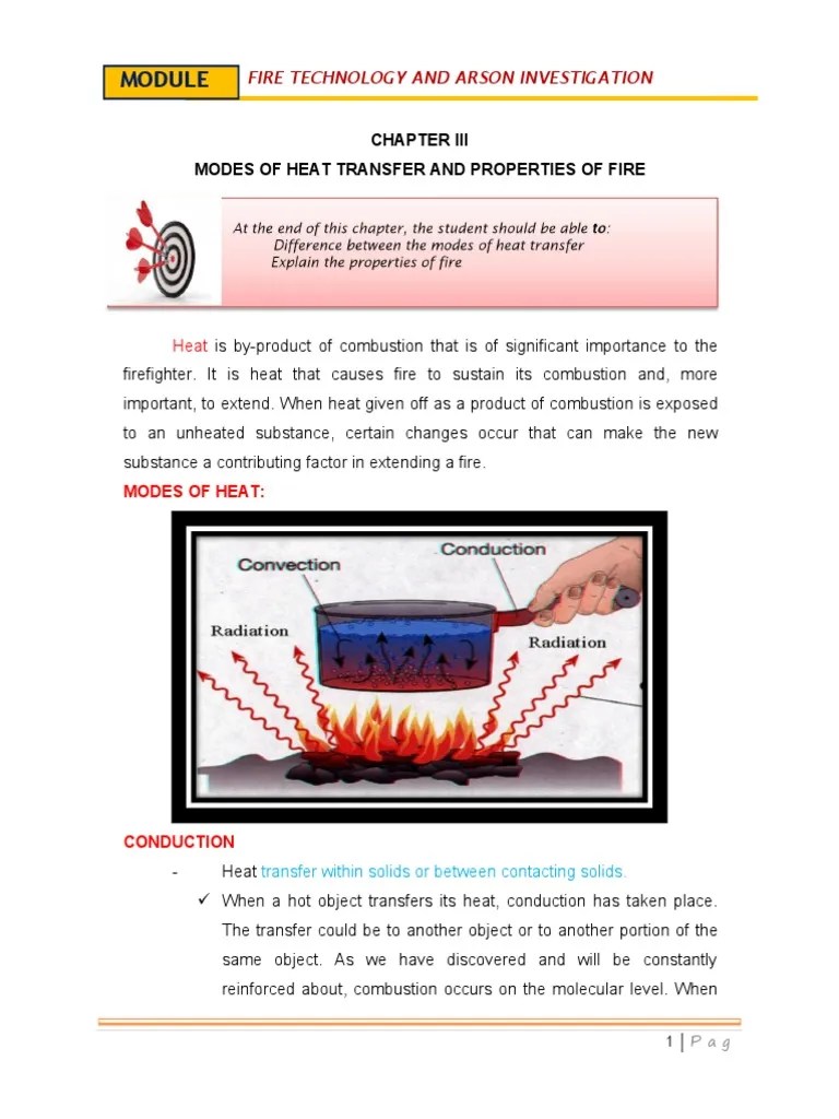 Chapter Iii Modes of Heat Transfer and Properties of Fire Download