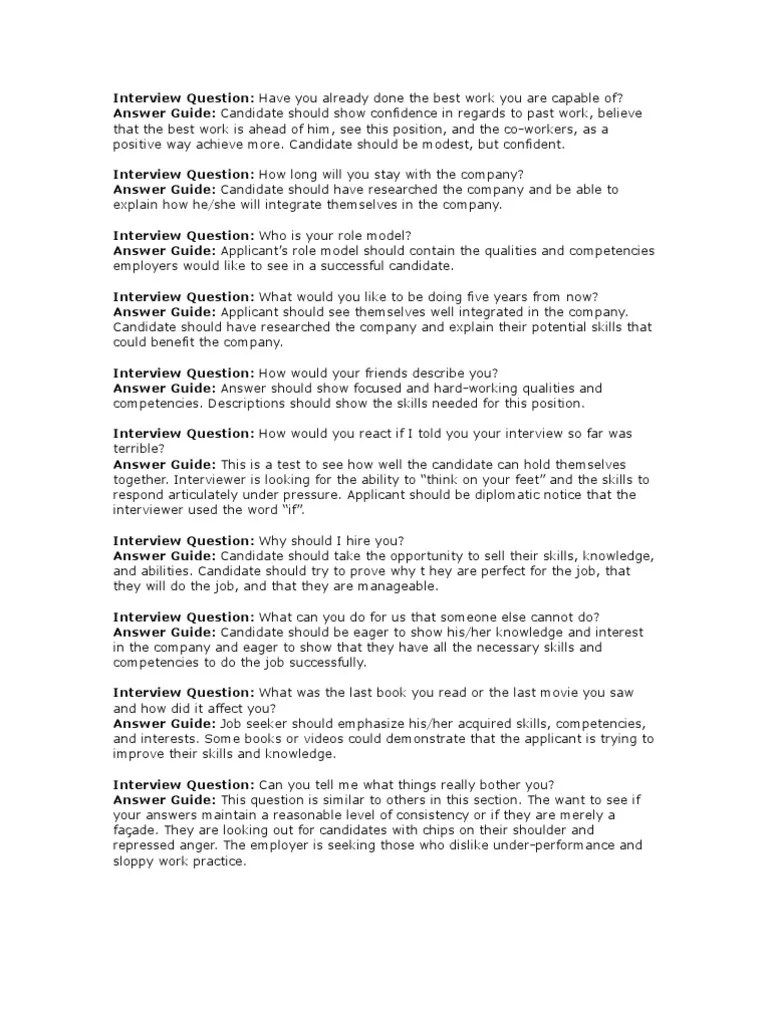 HR Interview Question Question Decision Making Free 30day Trial
