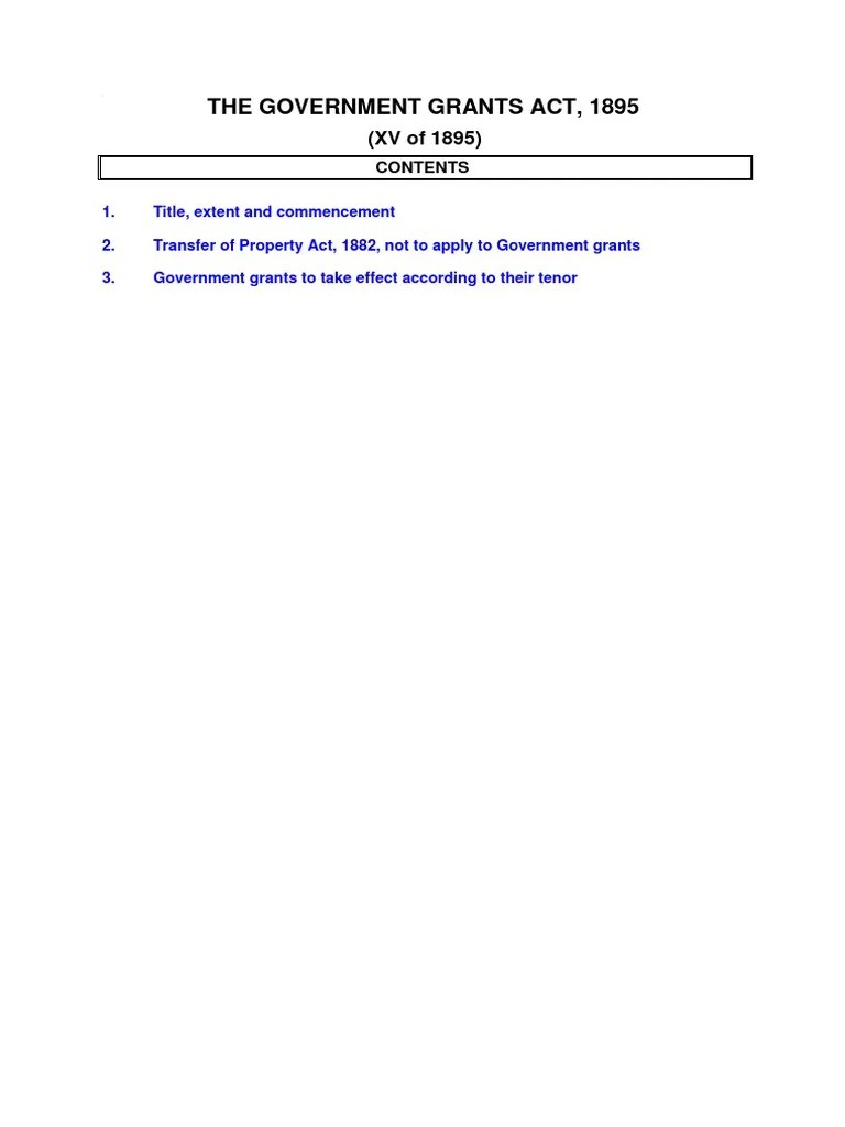 Government Grants Act 1895 pdf1 PDF Statutory Law Public Law