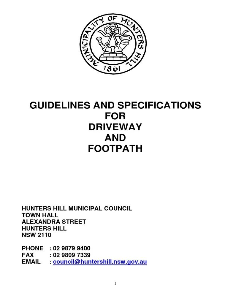 Driveway_and_Footpath_Specification PDF Concrete Road