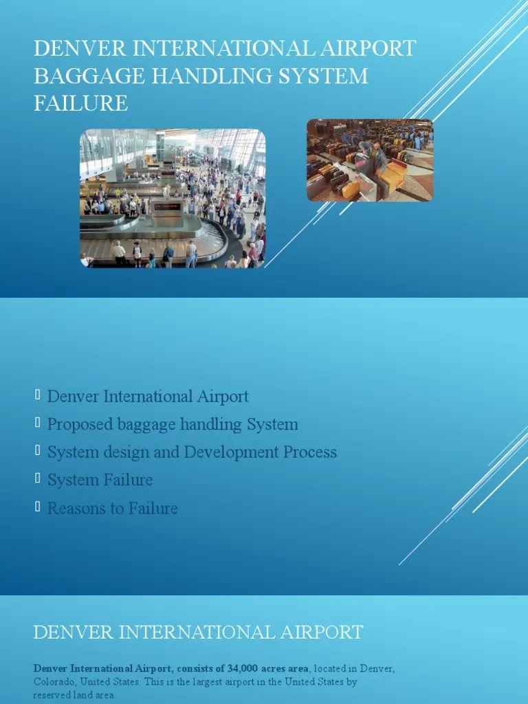 Denver International Airport Baggage Handling System Failure PDF Airport Computer Engineering