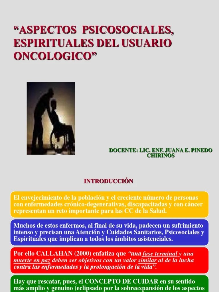 Sem 10 Aspectos Psicosociales Espirituales Del Pcte Oncologico Pdf