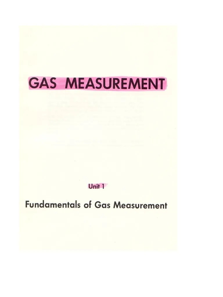 Gas Measurement, Unit 1 PDF