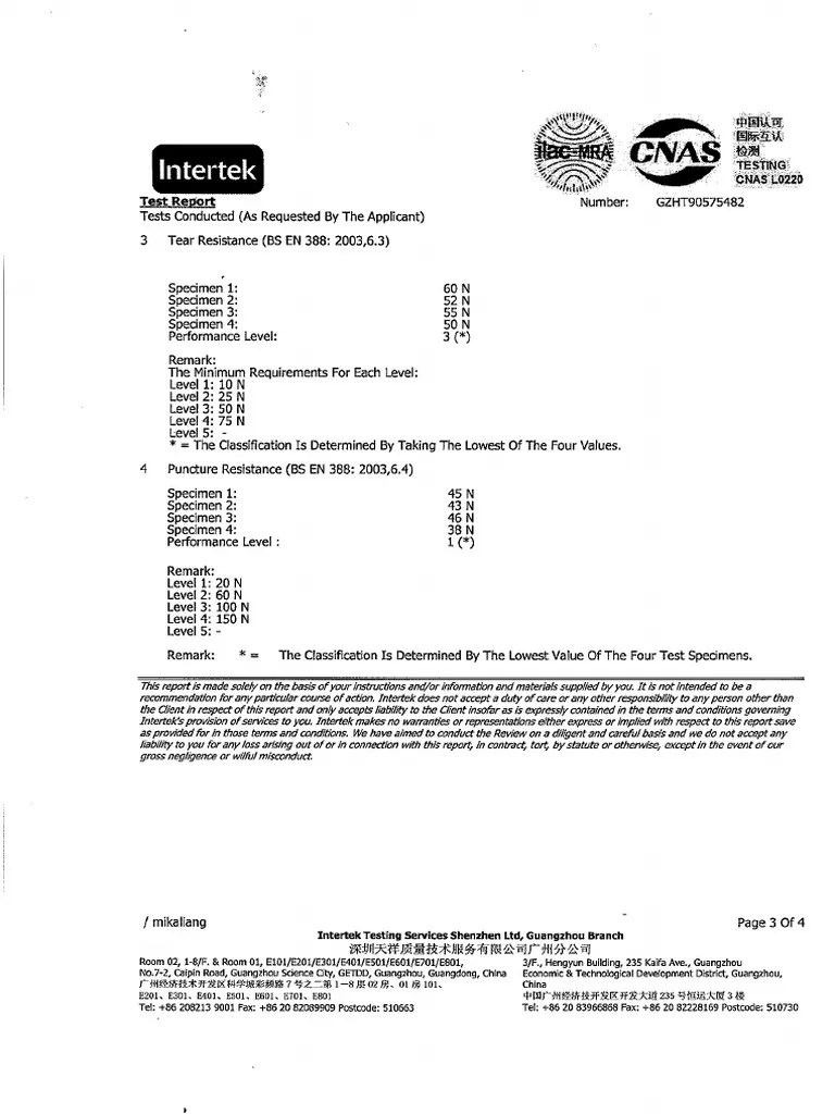 Certificacion Guante Multiflex PDF