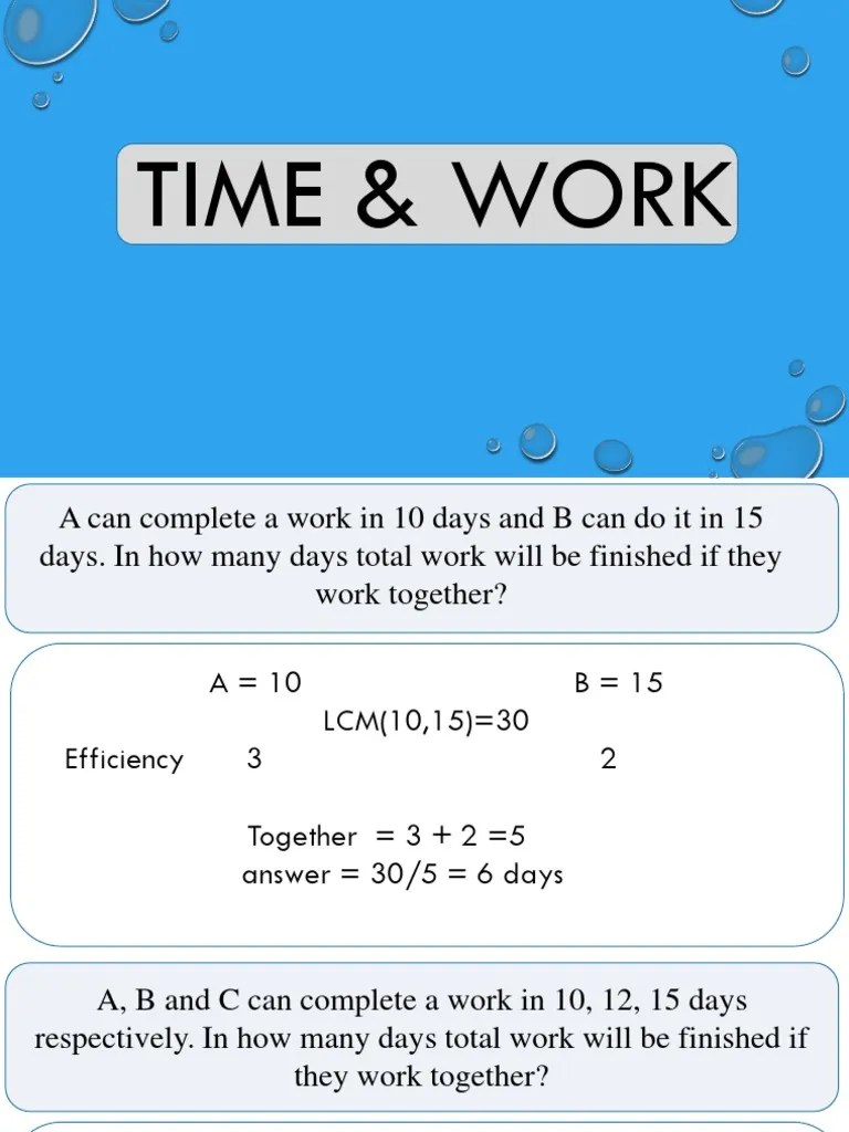 Time and Work PDF