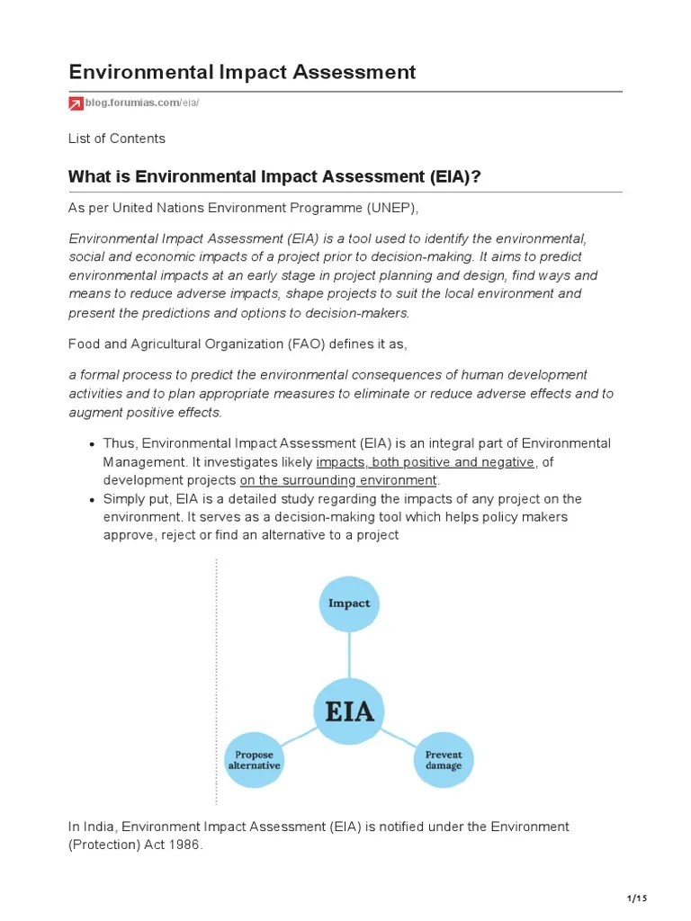 Environmental Impact Assessment PDF Environmental Impact