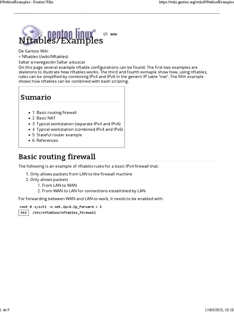 07.Nftables Examples Download Free PDF Ip Address Computer Science