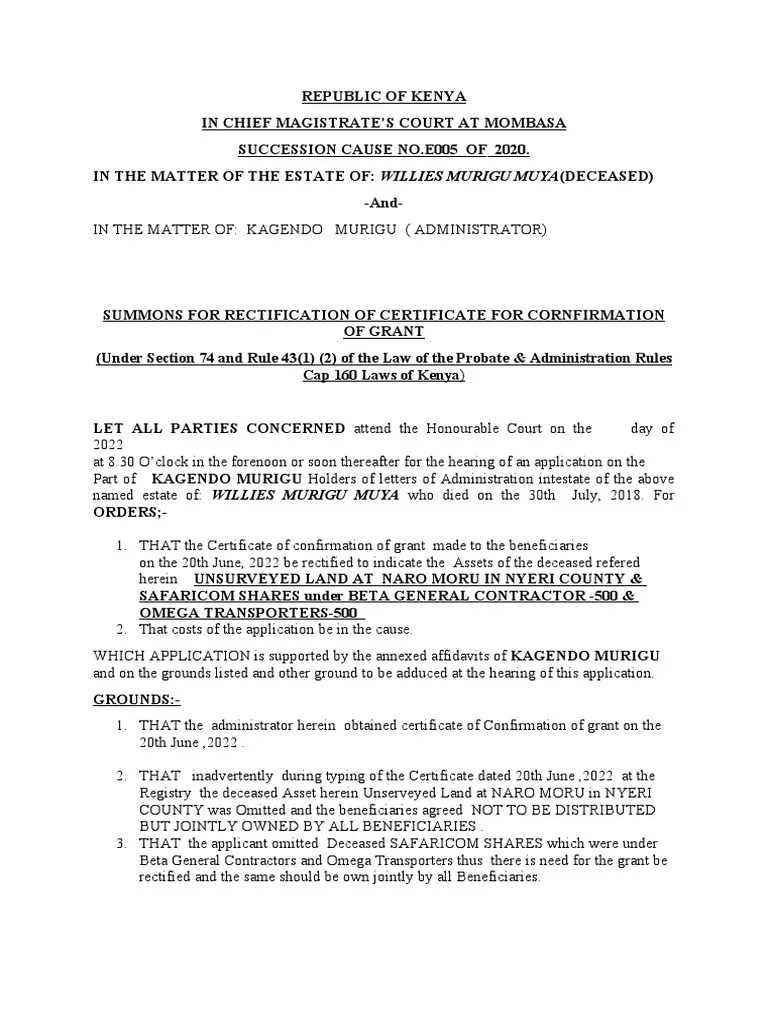 Rectification Formated PDF Probate Private Law