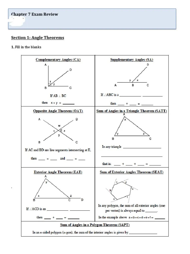 Chapter 7 Exam Review | PDF | Triangle | Geometric Shapes