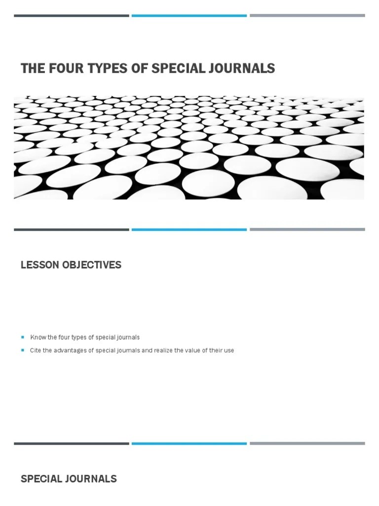 The Four Types of Special Journals PDF Debits And Credits Receipt