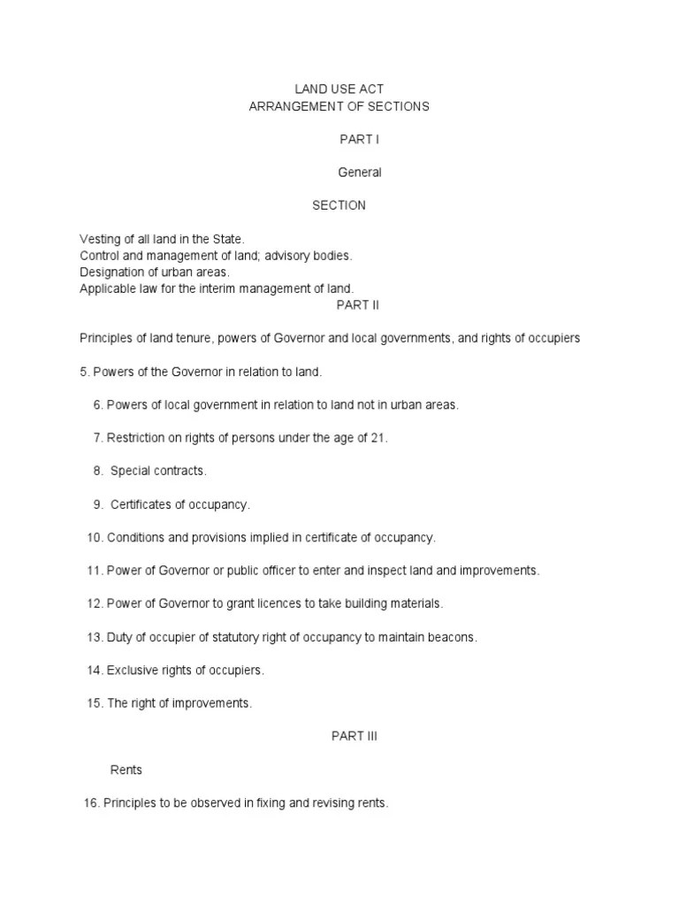 Land Use Act PDF Lease Mortgage Law