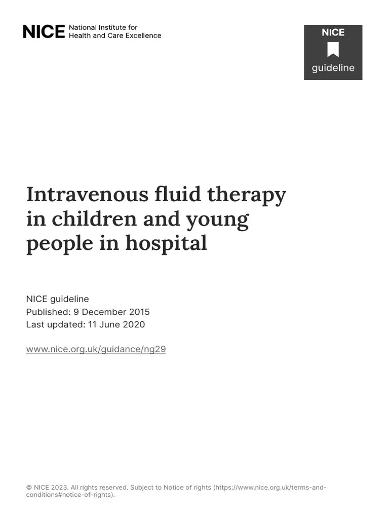 IV fluid management for Children & Young People PDF Intravenous Therapy Shock (Circulatory)