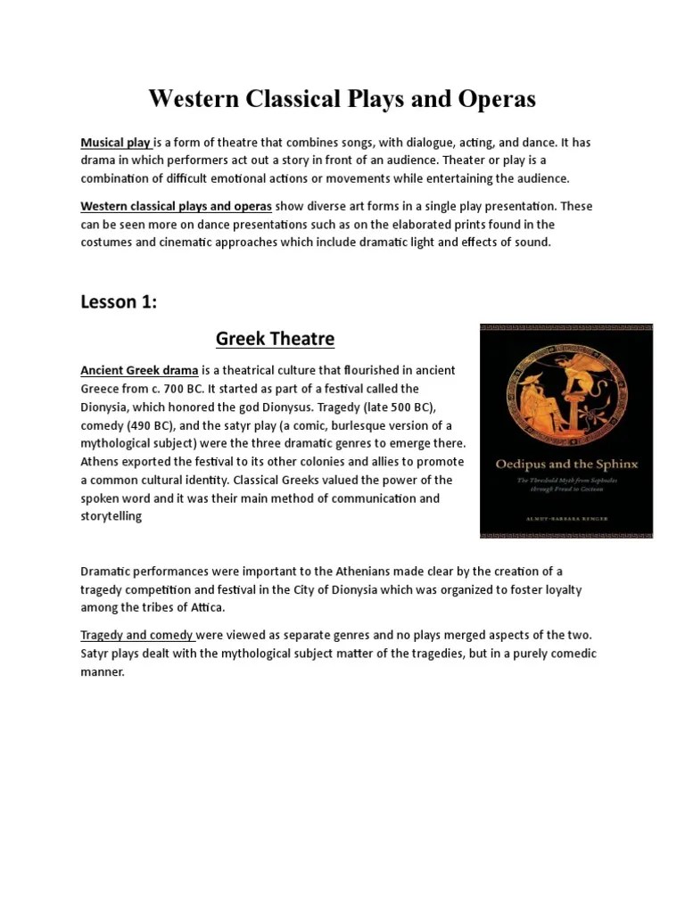 Arts Western Classical Plays and Operas PDF Carmen Play (Theatre)