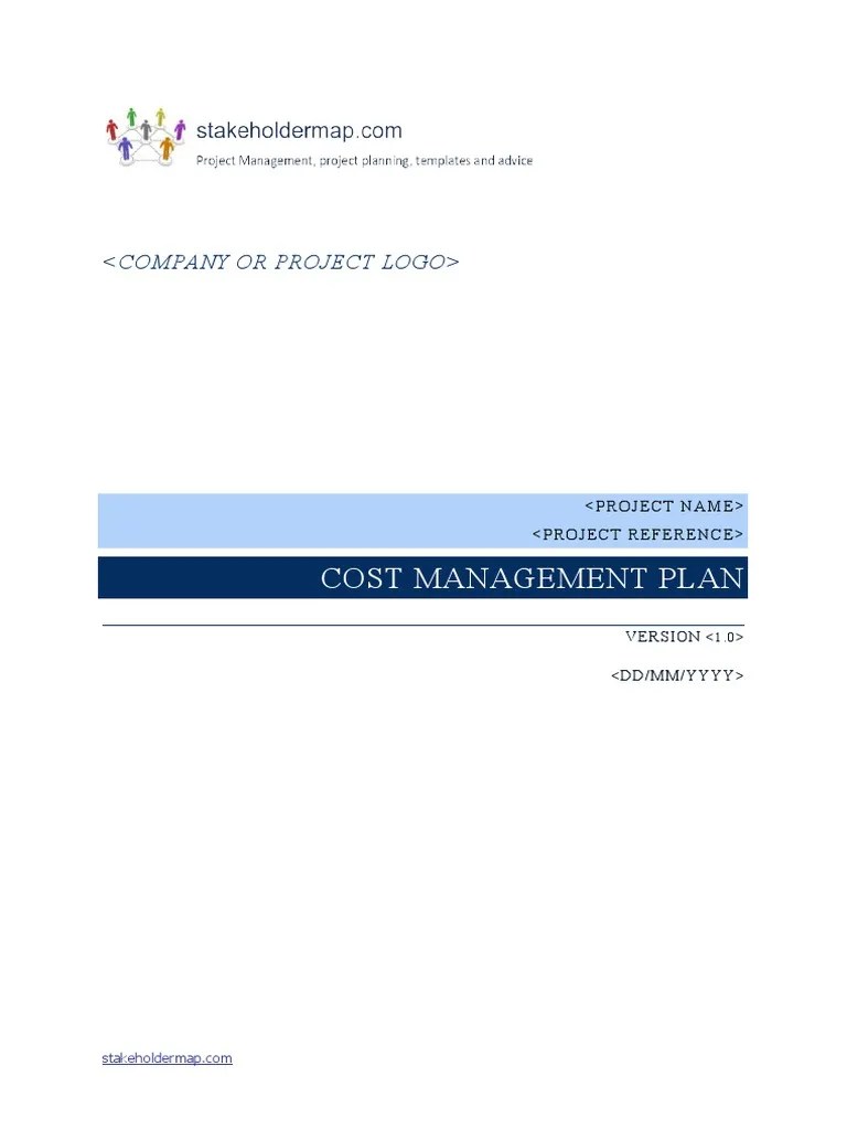 Cost Management Plan PDF Project Management Software Development