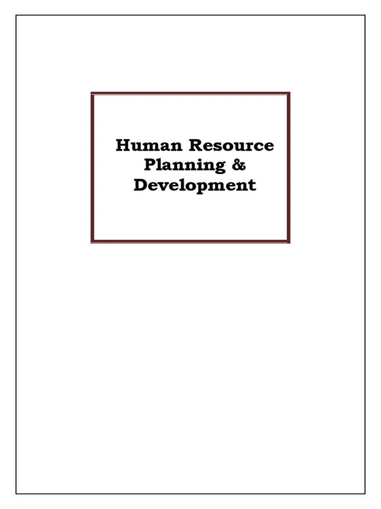 Human Resource Planning PDF Human Resources Performance Management