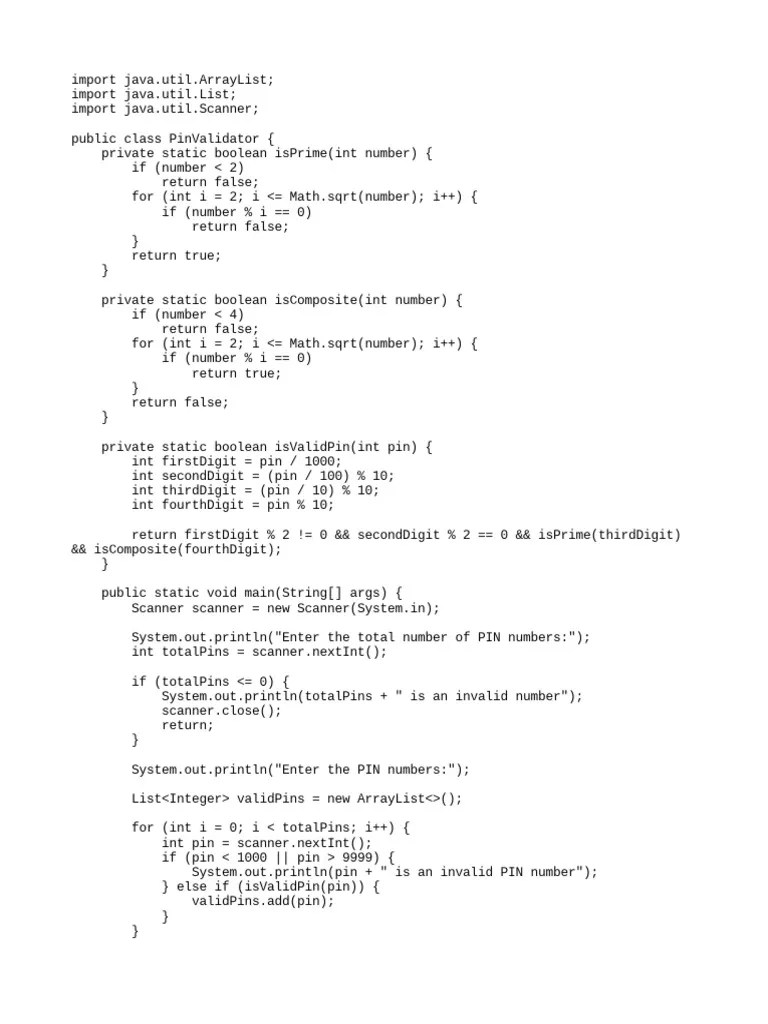 PIN Number Code | PDF