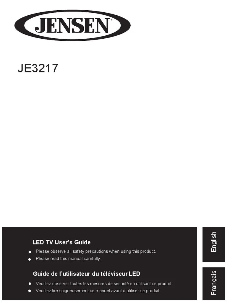 Jensen Television Model JE3217 User's Guide PDF Electrical