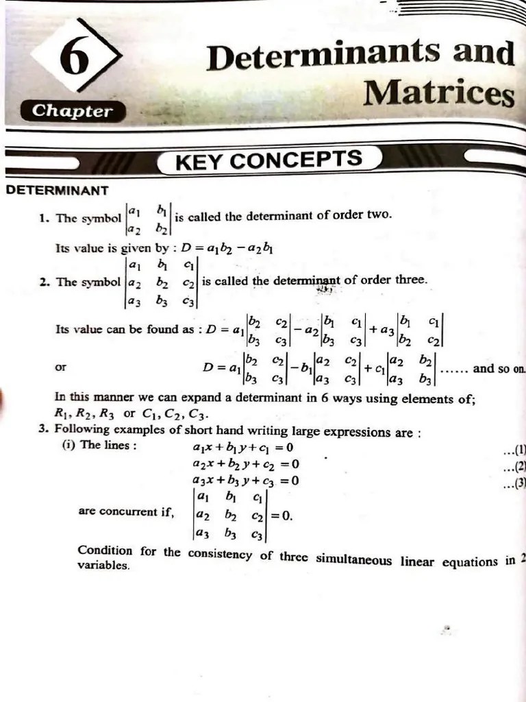 Matrices and Determinant PDF