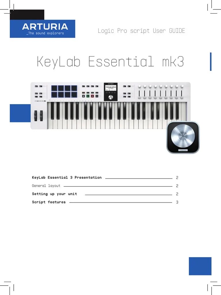 KeyLab Essential mk3 Logic Pro User Guide PDF System Software