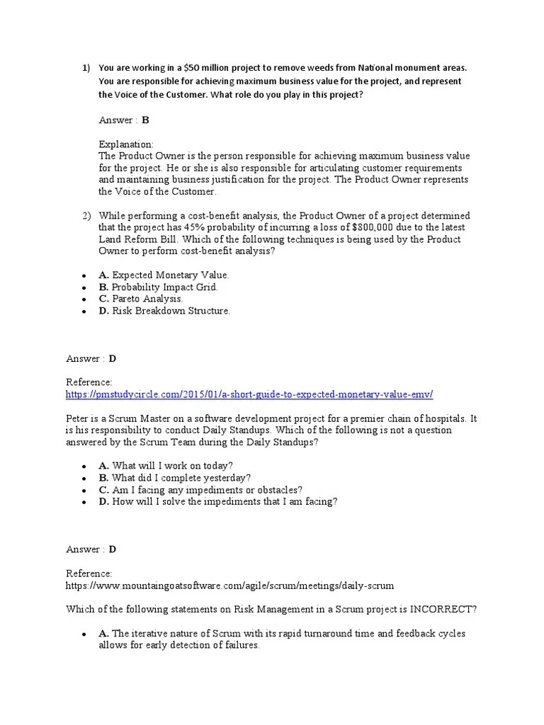 PSM 1 Question and Answers | PDF | Scrum (Software Development) | Agile